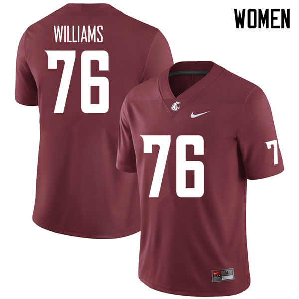 Women #76 Tyler Williams Washington State Cougars College Football Jerseys Sale-Crimson